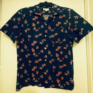 GAP Navy Shirt with Orange Floral Pattern